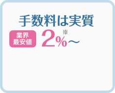 ひと目でわかる明瞭な手数料